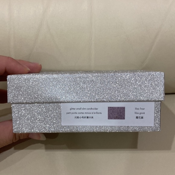 NWT Kate Spade Lilac Frost Sparkle Glitter Tinsel Boxed Small Card Holder Wallet - Picture 15 of 16